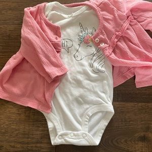 Baby Girl cardigan and onesie 3M